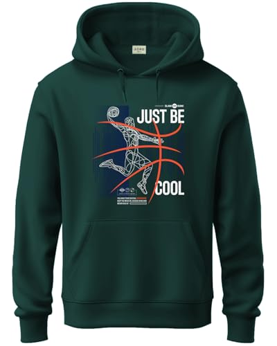 ADRO Basketball Design Hoodie for Men, 320 GSM Soft Cotton Hoodies, Long Lasting Printed Hoodie | Mens Hoodies | Sweatshirt for 
