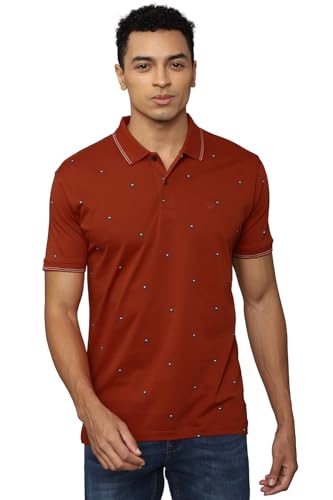 Allen Solly Men Regular Fit Printed Casual Cotton Half Sleeve Polo Shirt
