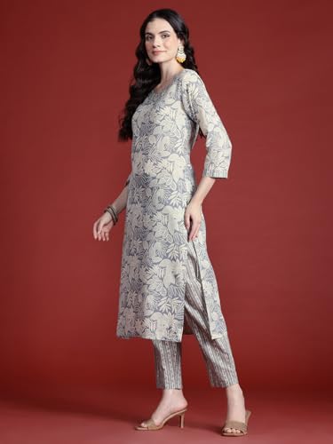 Womanista Women's Cotton Blend Kurta Set
