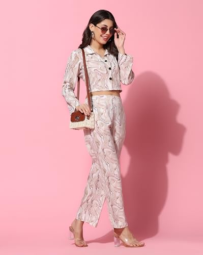 Tagdo Women'S Co-Ords Printed Dress Set (Shirt-Pair-5150)