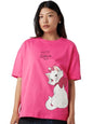 Bewakoof Heavy Duty 1.0 Official Disney Merchandise The Aristocats Womens Graphic Print Oversized Fit Half Sleeve Round Neck Te