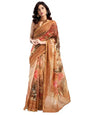 Satrani WomenS Chanderi Sequin Embroidery Work & Floral Printed Ready To Wear One Minute Pre Pleated Saree With Unstitched Blou