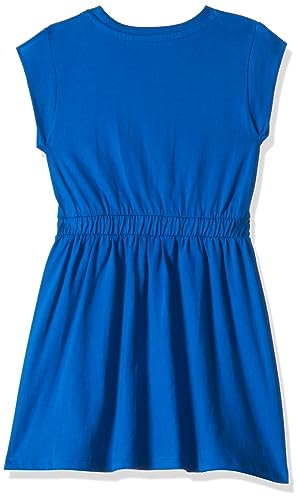 T2F Girls Cotton A-Line Knee-Length Casual Dress Royal Blue