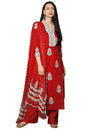 GoSriKi Womens Rayon Viscose Printed Straight Kurta with Pant & Dupatta (Belagavi Red-GS_M_Red_Medium)
