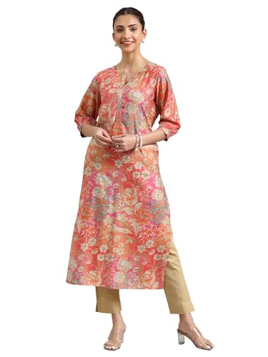 Libas Women's Silk Blend Printed Regular Kurtas