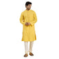 Fabindia Slim Fit Yellow Cotton Long Kurta