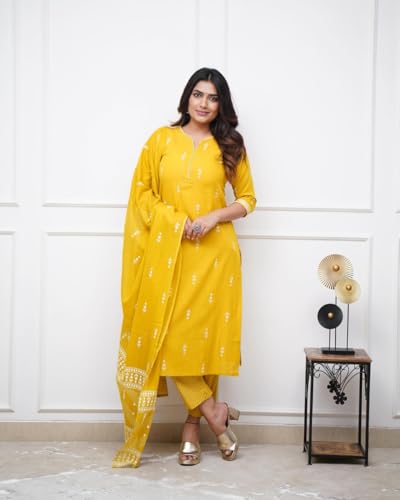 FABNEX Kurta Set for Women | Women Kurta Set with Dupatta | Women Kurta Sets Kurtis | Women Kurta Pant Set (K-94-95) (in, Alpha,