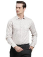 Turtle Men Grey Printed Full Sleeve Slim Fit 100% Cotton Formal Shirt