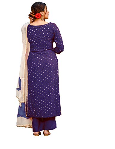 ANNI DESIGNER Women's Handpainted Suit Set (TAE Rayon Blue)