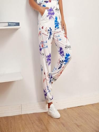 Greciilooks WomenS Tie-Dye Joggers Stretchable Pants | Slim Fit Casual Joggers For Women | Straight Relaxed Fit Trousers | Gym