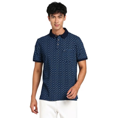 Turtle Men 100% Cotton Indigo Slim Fit Navy Polo T-Shirt