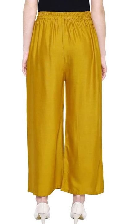 Fashion Gallery WomenS Rayon Relaxed Fit Palazzo Pants With Full Length Pull On Closure And Elasticated Flexible Waist|Palazzo