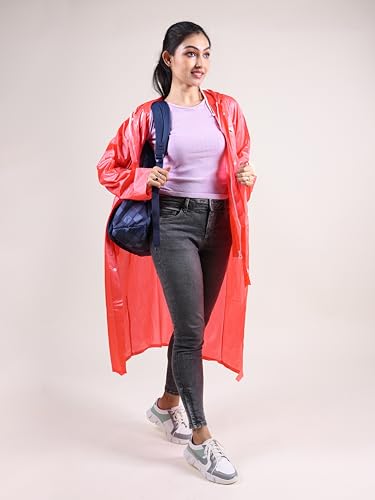 RUPA Rainsuit Women Waterproof PVC Raincoat with Hood & Carry Bag | Lightweight Rainwear for Women with Front Zip | Solid Color