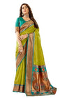Pujia Mills Women Pure Paithani Soft Saree Banarasi Gold Zari Woven Border Saree For Wedding South Indian Ethnic Wear Saree 2025