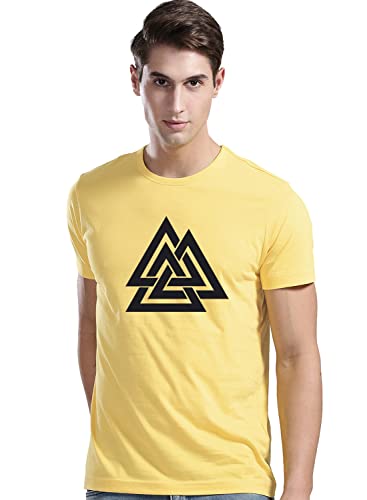 ADRO Triangle Mens Printed T-Shirt (RNR-M-TKT-LY_Light Yellow)