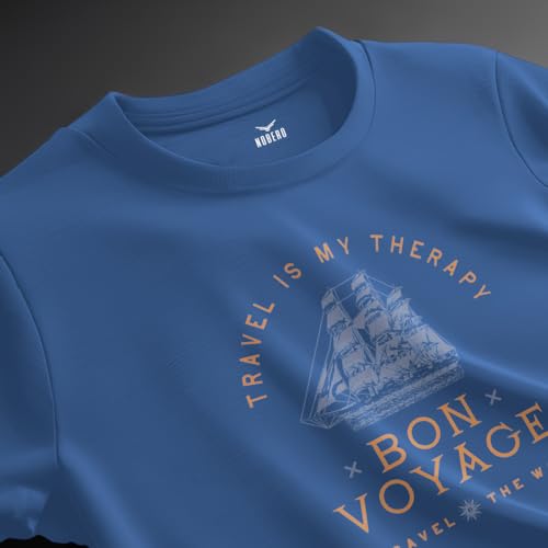 Nobero MenS Graphic Printed Regular Fit T-Shirt (1M-Twts-C0990_Marine
