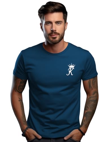 ADRO Men's Solid Regular Fit T-Shirt (RN24-STICK-KK-SB_Teal