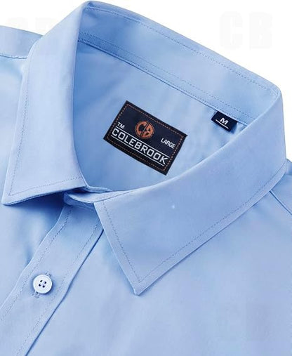 CB-COLEBROOK Mens Cotton Casual Classic Design Button Up Shirt with Chest Pocket, Male Clothes for Spring and Fall Business Occ