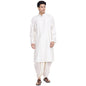 Fabindia Men Viscose Blend Striped Long Kurta Natural_S