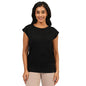 Move All Day Cap Sleeve Top, Cap Sleeve Detailing, Ribbed Hemline, 100% Cotton, Chic Workwear