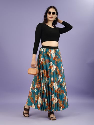 Kzully Crepe Western WomenS Skirts Orange