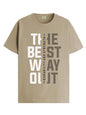 ADRO Motivational Quote Printed T-Shirt for Men - 100% Cotton, Regular Fit, Soft Breathable Fabric | RN23-M-BEST-BE-XL Beige