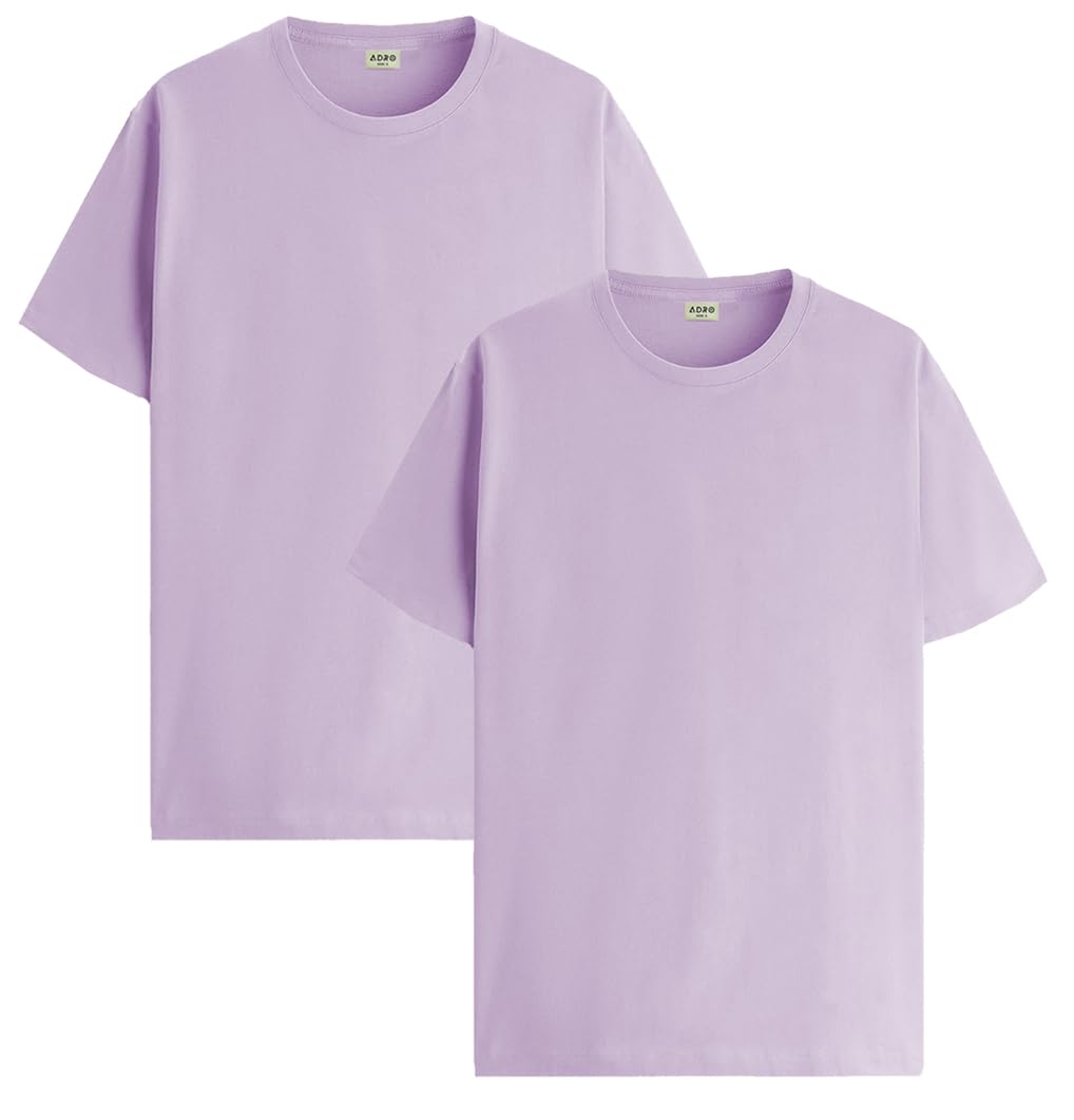 ADRO T Shirts Pack of 2 Mens Tshirts Cotton T Shirts for Men Tshirt T-Shirts Combo T Shirts Tshirts for Men Plain Solid Tshirts