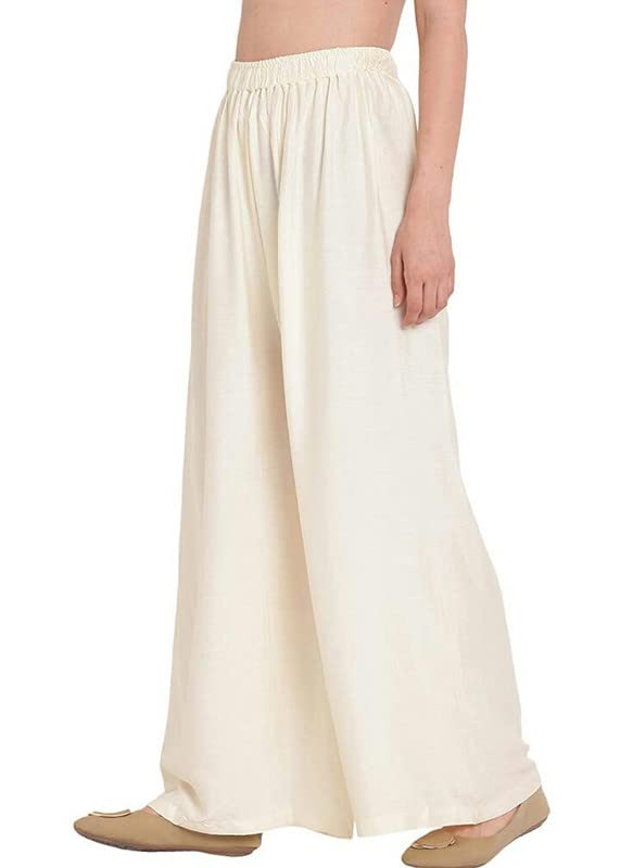 Fashion Gallery WomenS Rayon Relaxed Fit Palazzo Pants With Full Length Pull On Closure And Elasticated Flexible Waist|Palazzo