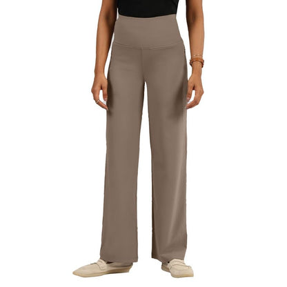BlissClub Ultimate Sculpt Wide - Legged Pants, Ribbed Waistband, Wide Silhouette, 2 Zippered Pockets,Tall Above 55