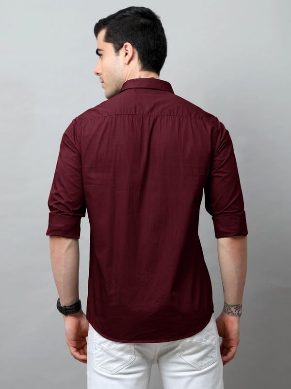 Tee Projekt Cotton Shirt for Men ll Front Pocket Shirt ll Stylish Long Sleeve Shirt ll Soild Regular Fit (Pack of 2)