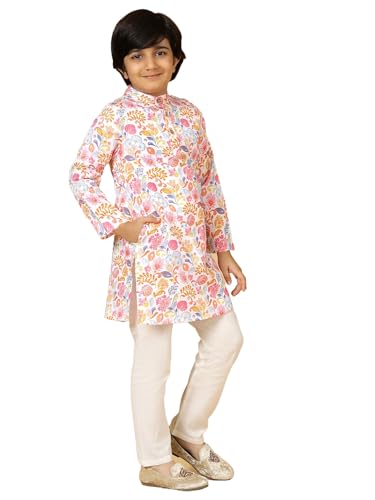 A.T.U.N. (ALL THINGS UBER NICE) Boys Rouge Floral Printed Kurta Pyjama Set
