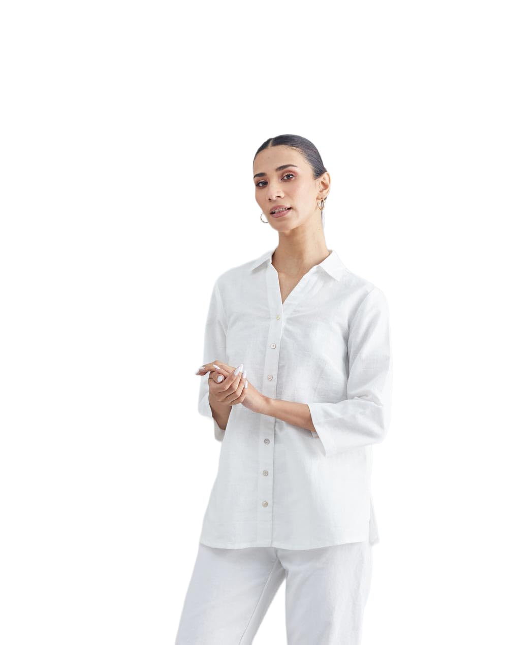 Fabindia Off White Cotton Linen Shirt