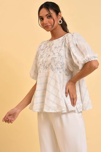 W for Woman Womens Regular Fit Top (23FEW31206-820554_Ecru