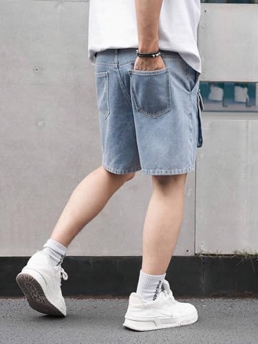 Greciilooks MenS Denim Casual Shorts (Gl-M.Short-Sh288_Blue