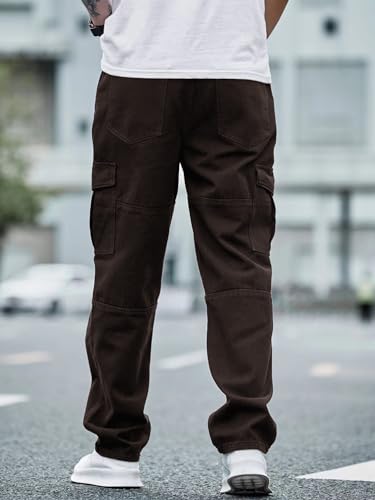 Greciilooks Regular Cargo Pant Baggy Loose Fit Brown