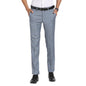 Turtle Men Terry Rayon Grey Check Slim Fit Formal Trouser