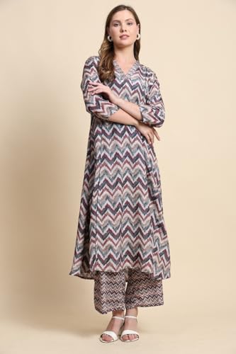 Toochki Kurta Set For Women |Two Piece Kurta Set | Latest Women Kurta Set | Flared Kurta Set | Trendy Long Kurta Set | Zig Zag P