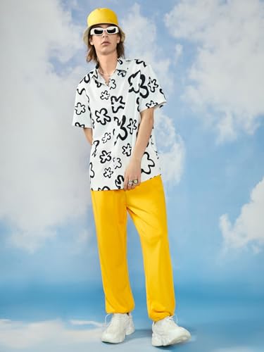LookMark Mens Vibrant Printed Half Sleeve Loose Fit Casual Shirt in Cotton Blend  Perfect for Beach Days, Everyday Comfort, and