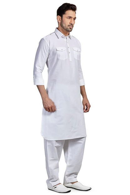 Be Active MenS Solid Pathani White Kurta Set || Men Kurta Pajama || Men Kurta Pajama Set || Kurta Pajama For Men (Rfsp0002 5 (W