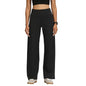 BlissClub Womens RibSupreme Wide Pants, High-Rise Waistband, Back Pockets, Wide Silhouette, Luxurious Feel,Regular Variant Below