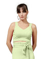 OOMPH! Stretchable Sleeveless Crop Top, Green, mt957