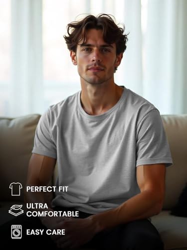 Nobero MenS Solid Oversized Fit T-Shirt (1M-Twrt-R0002_Grey Melange/Olive