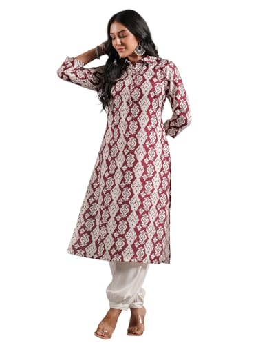 anubhutee Ethnic Motif Printed Shirt Collar Straight Kurta