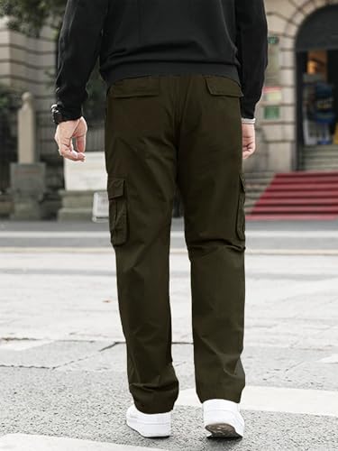 Greciilooks MenS Regular Fit Low Rise Cargos Trousers | Cargo Track Pant | Loose Fit | Regular Trouser | Treck PentS With Mult