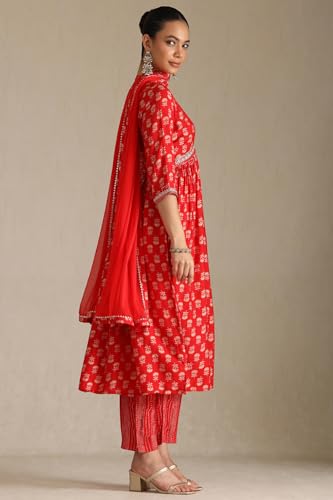 Soch WomenS Viscose Muslin Salwar Suit Set (Ews5Cd21974_Red