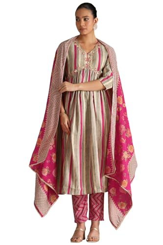 Soch WomenS Viscose Muslin Salwar Suit Set (Ews5Cd21970_Grey