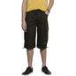 The Indian Garage Co Men Relaxed Fit Solid Mid-Rise Cargo Bermuda Shorts Dark Olive