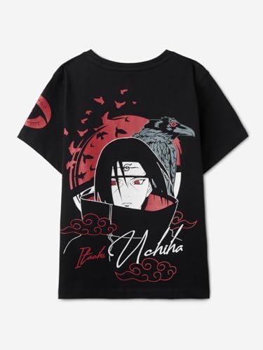 The Souled Store Naruto: Itachi Boys Short Sleeves Round Neck Black Graphic Printed Regular Fit Cotton T-Shirts (2-8 Yrs)