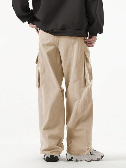 Greciilooks MenS Loose Low Rise Cargo Pants | Baggy 6 Pocket Lower Pant | Casual Cotton Pents | Formal Trousers (Available In P