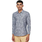 Fabindia Men Nagari Slim Fit Shirt Cotton_M Dark Blue